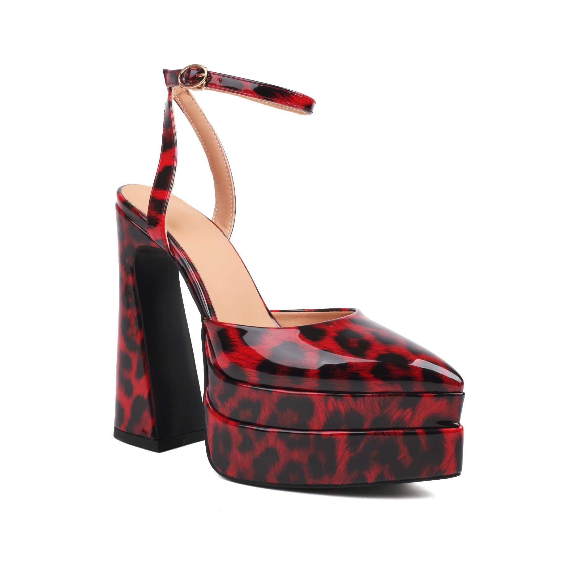 Kenike platform pointed high heels side profile