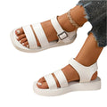 Kenike white classic open toe platform sandals with buckle variant