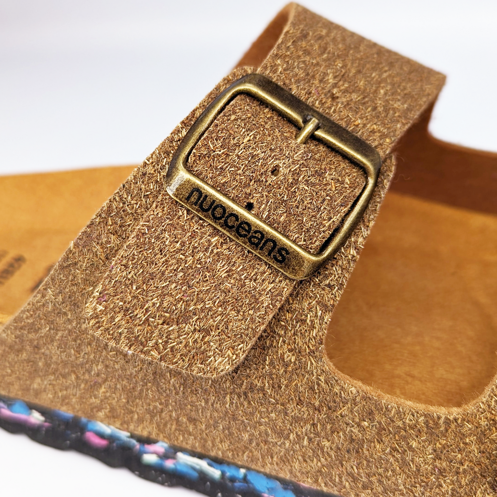 Nuoceans COCO palm brown recycled palm fibre sandal side view