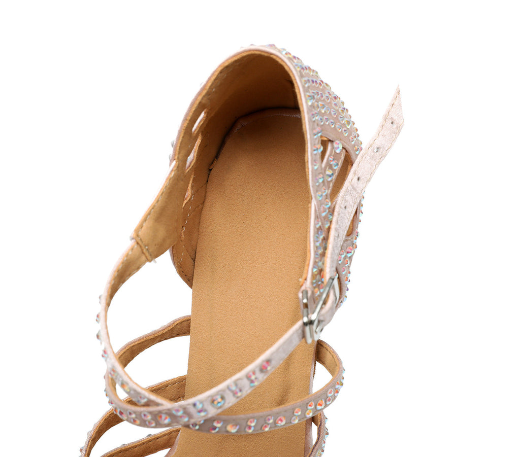 Kenike Latin dance shoes rhinestone detail