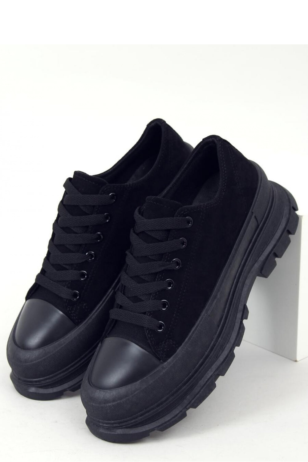 Inello black suede sneakers model 158842 front view