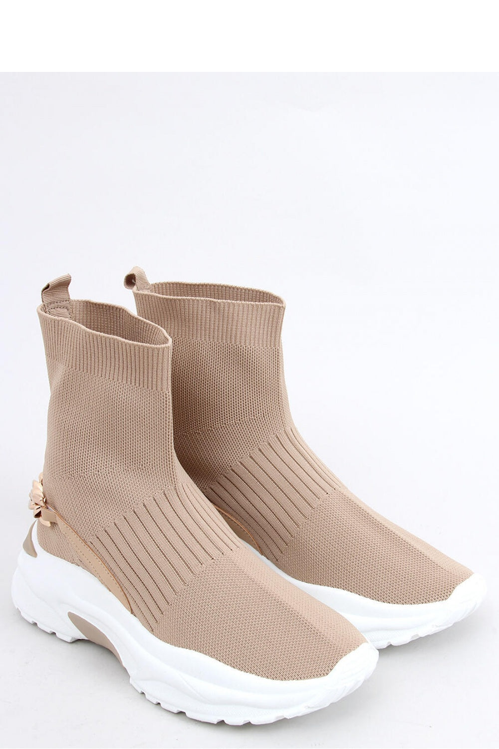 Inello beige sock sneakers model 161403 front view