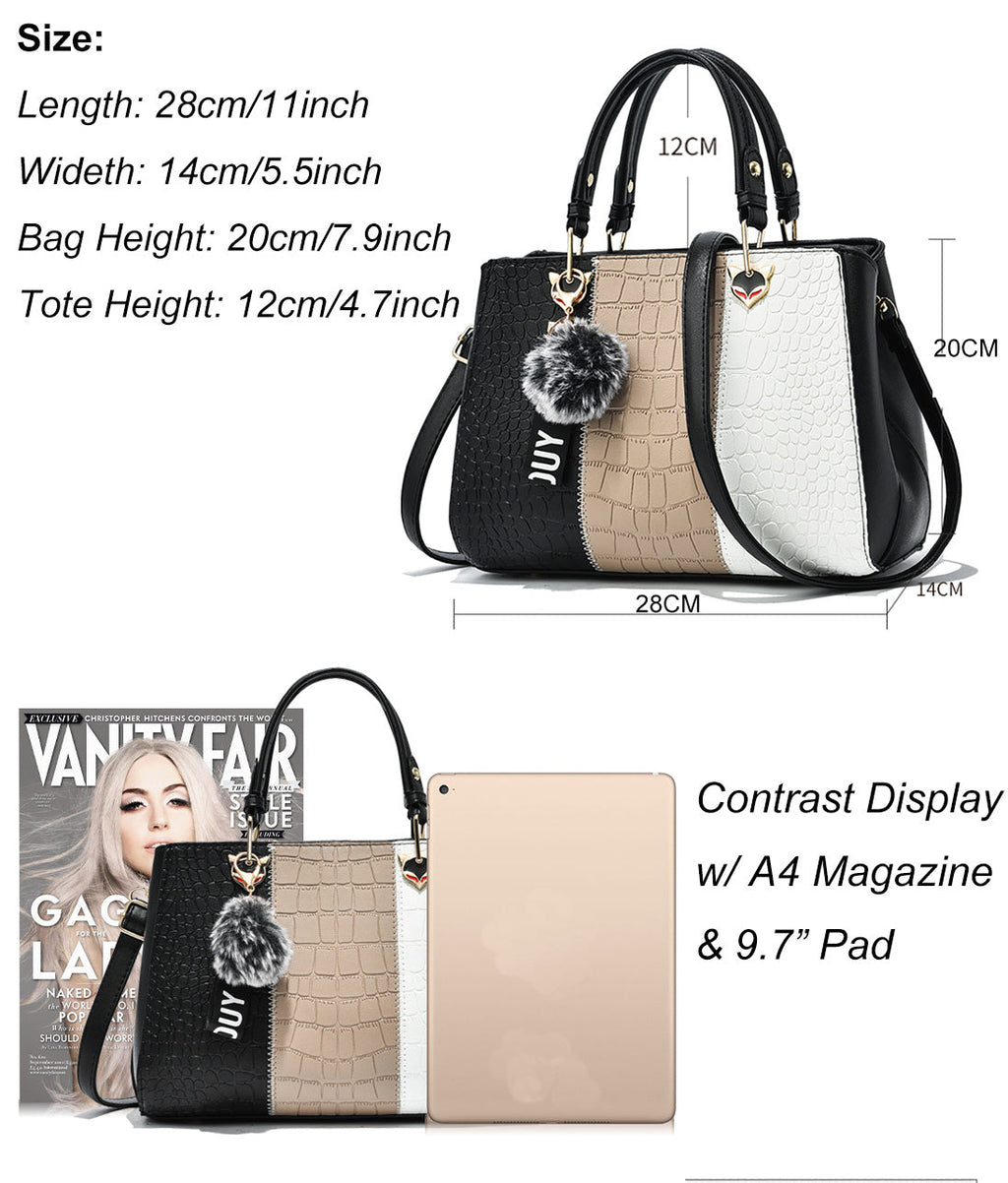 Kenike wave shoulder messenger tote bag side profile