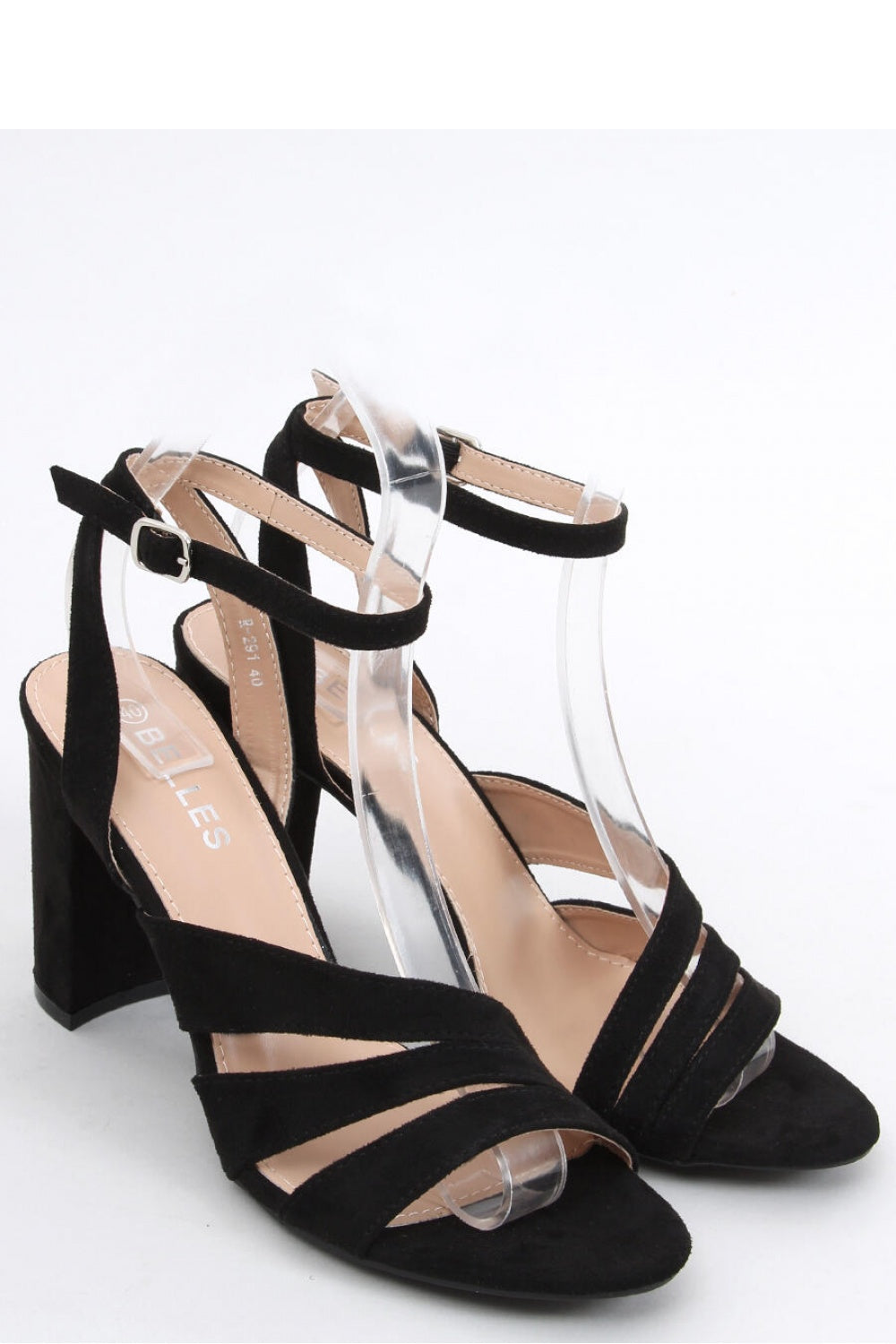 Inello black heeled sandals model 166912 front view