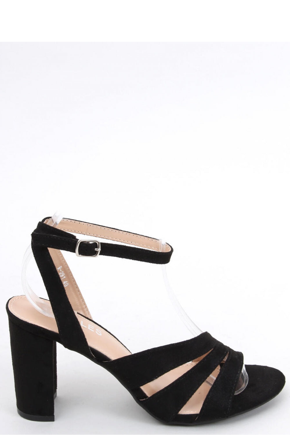 Inello model 166912 black sandals heel detail