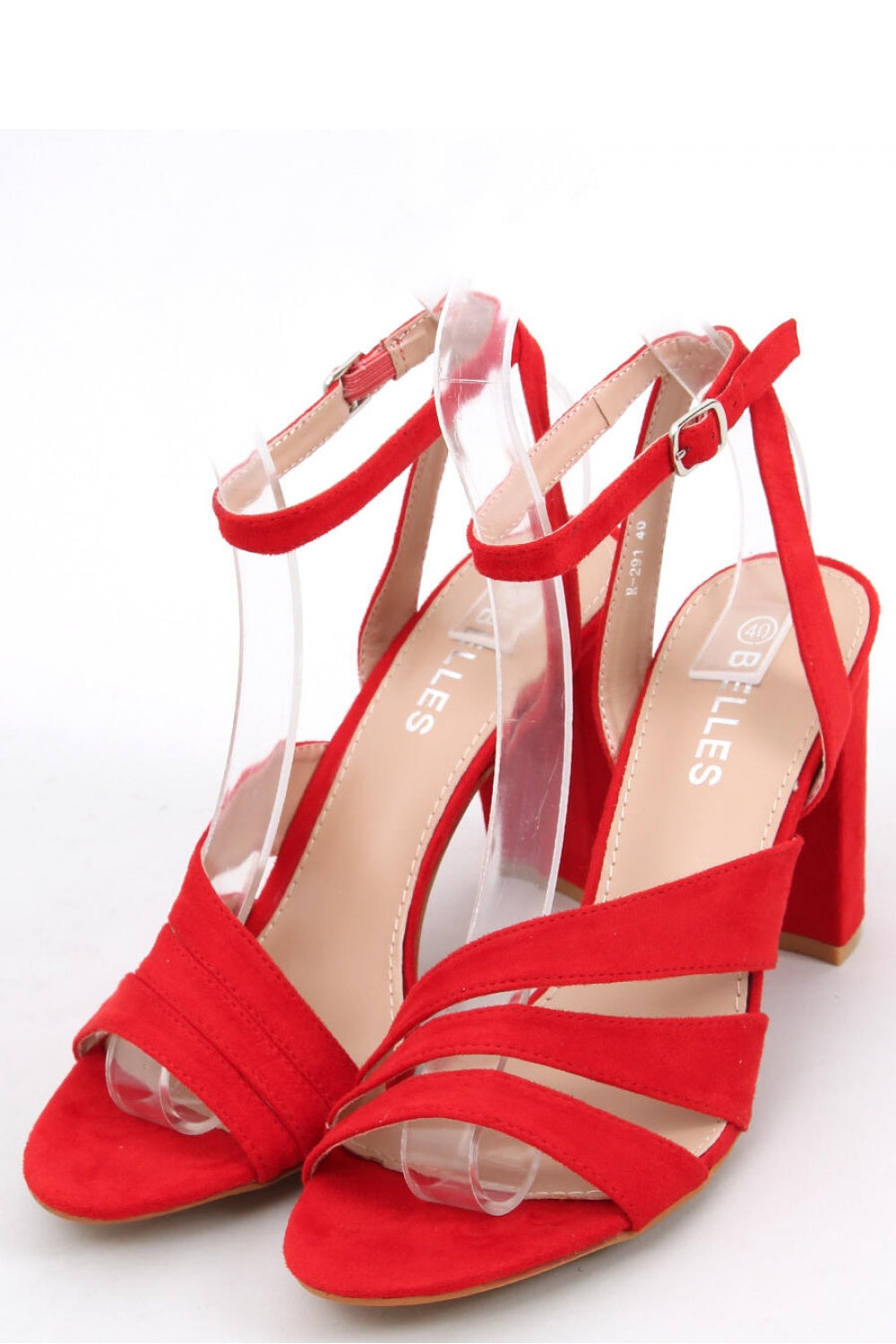 Inello red heeled sandals model 166913 front view