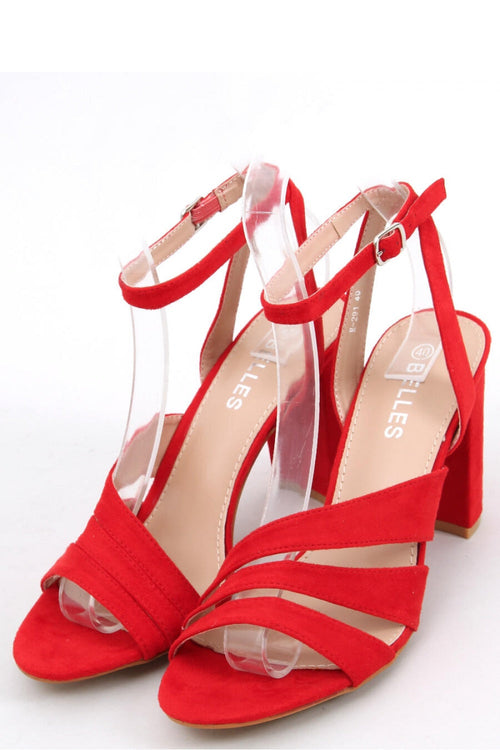 Inello red heeled sandals model 166913 front view