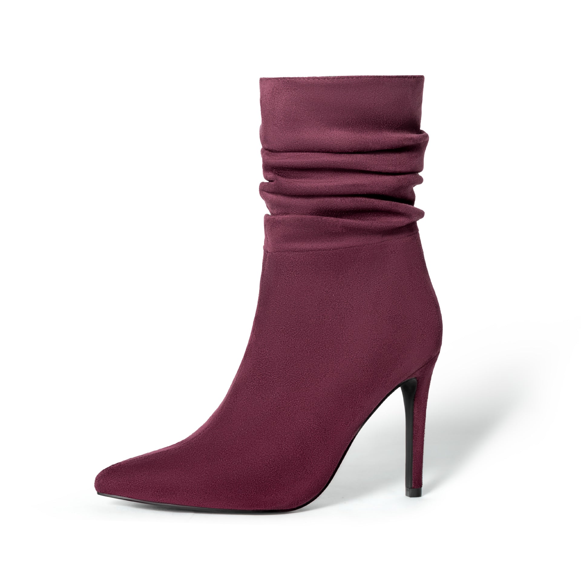 Kenike women's suede pointed high heel boots colour detail