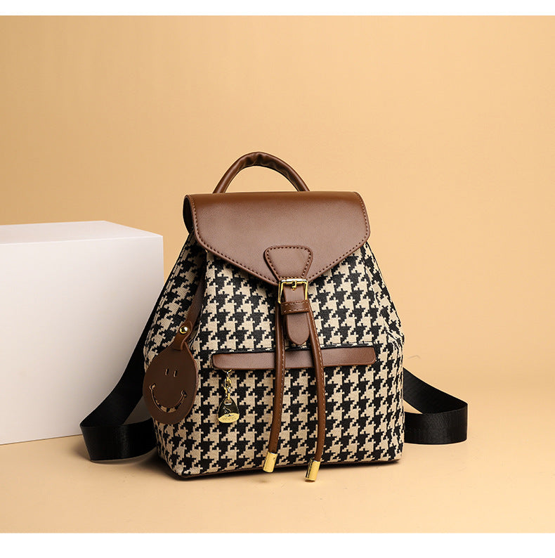 Kenike ostrich with khaki multifunctional leather backpack variant