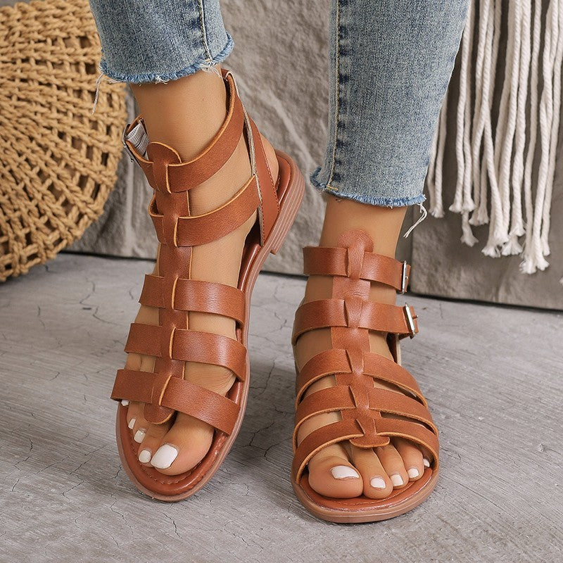 Kenike women's hollow sandals angled view