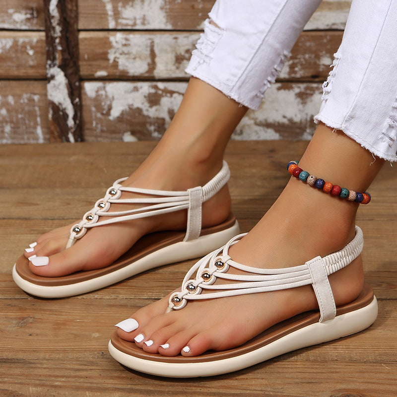 Kenike white flip-toe wedge platform Roman sandals variant