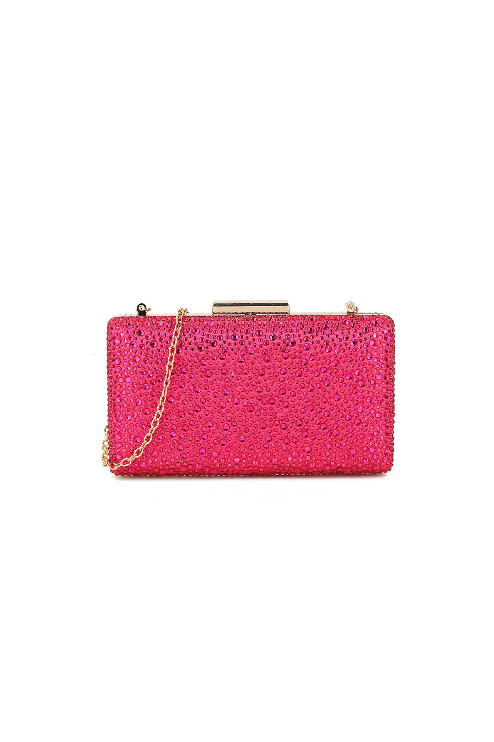 Aftershock London fuchsia glitter evening clutch bag product image