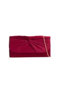 Aftershock London burgundy faux suede knot clutch bag product image