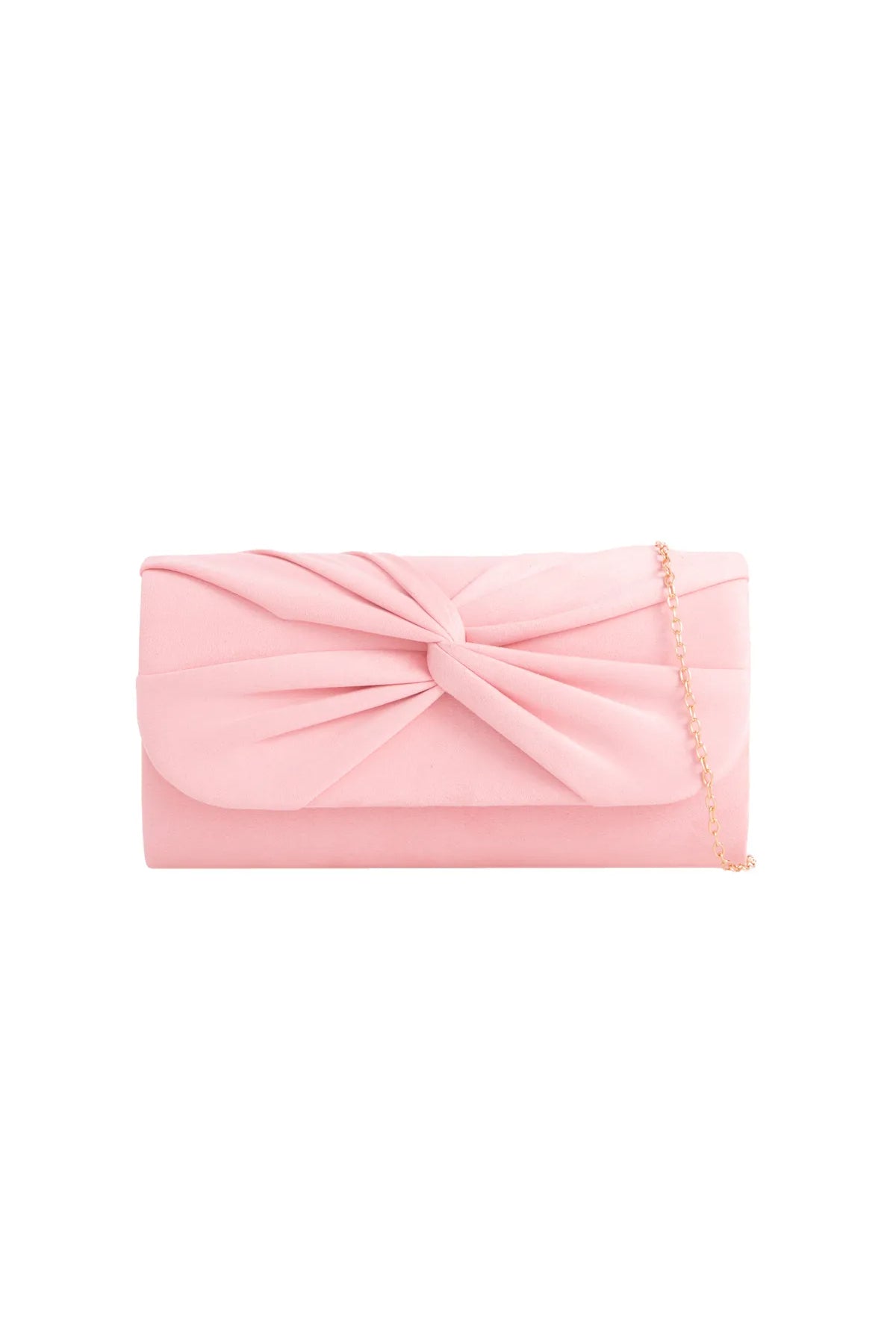 Aftershock London pink faux suede knot clutch bag product image