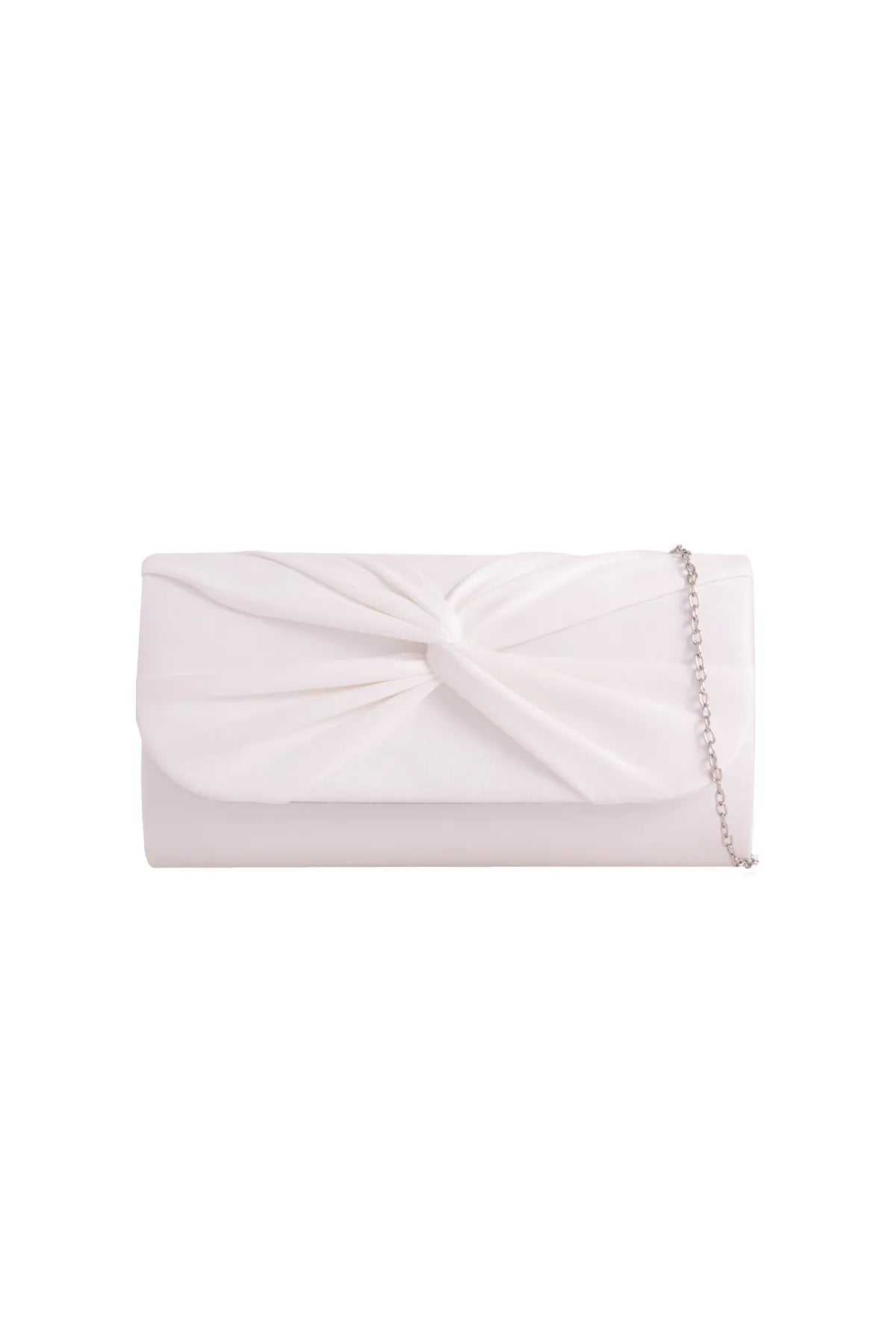 Aftershock London white faux suede knot clutch bag product image