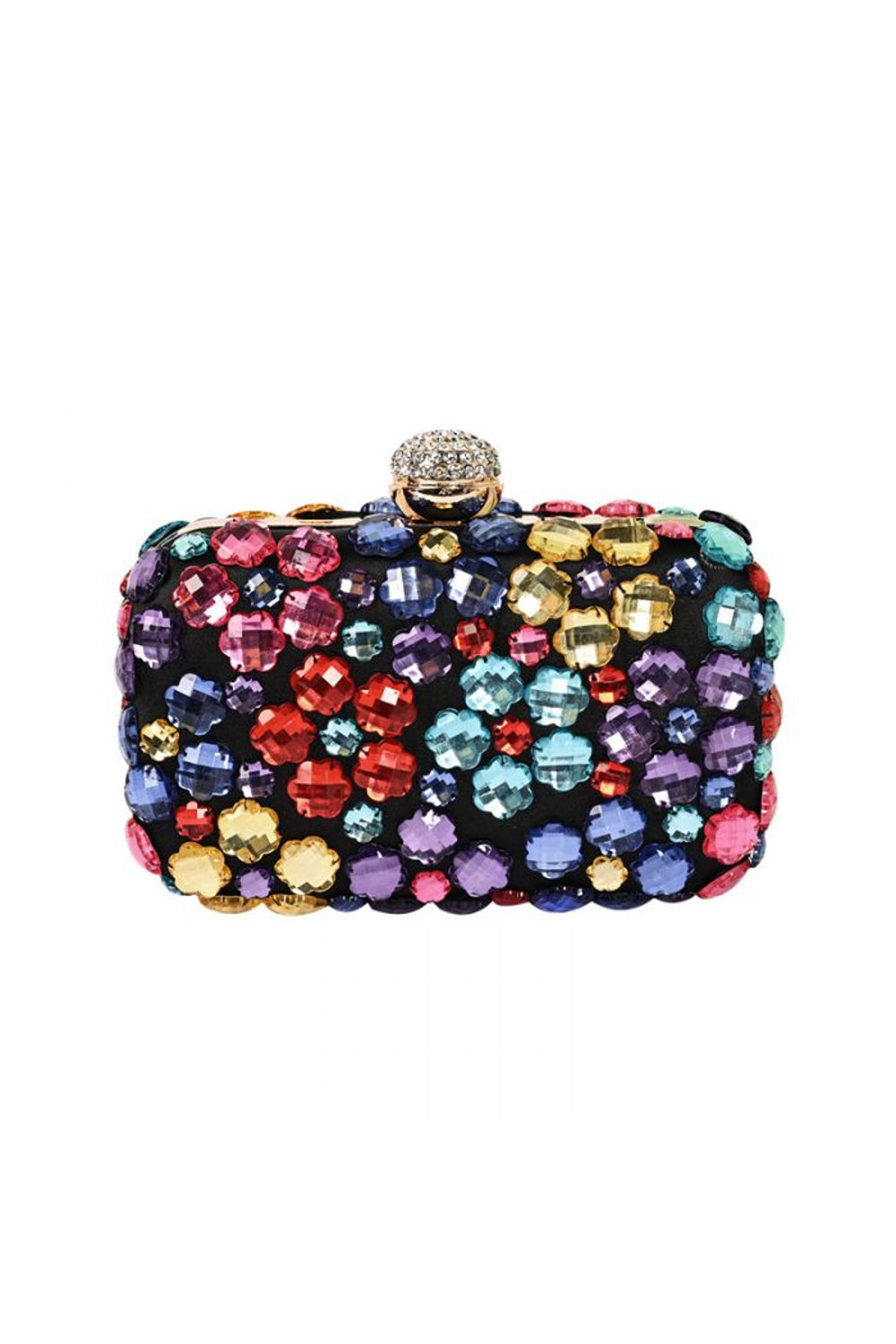 Aftershock London black crystal clutch bag front product image