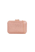 Aftershock London rose gold diamante evening clutch bag front view