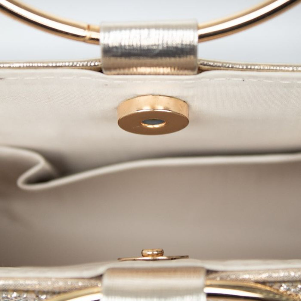 Aftershock London gold diamante evening clutch bag product detail