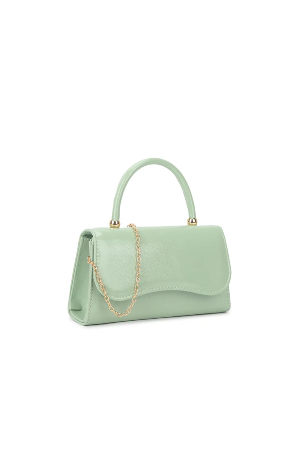 Aftershock London mint top handle handbag side detail