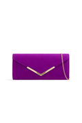 Aftershock London purple faux suede envelope clutch bag product image