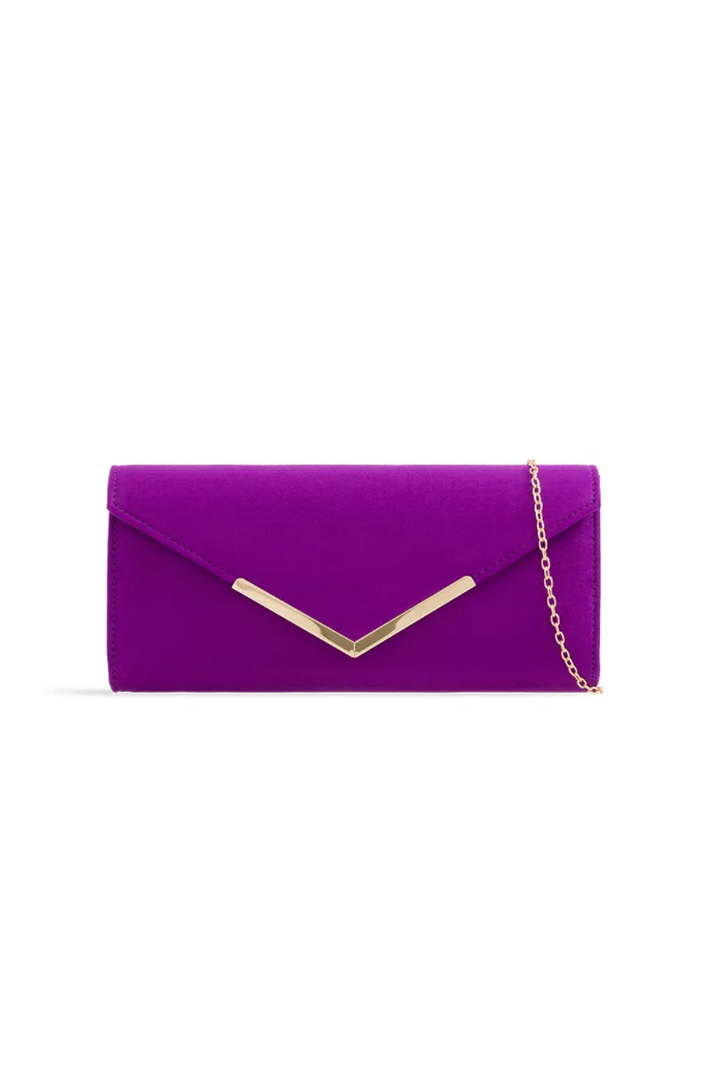 Aftershock London purple faux suede envelope clutch bag product image