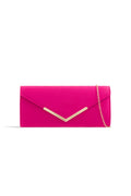 Aftershock London fuchsia faux suede envelope clutch bag product image