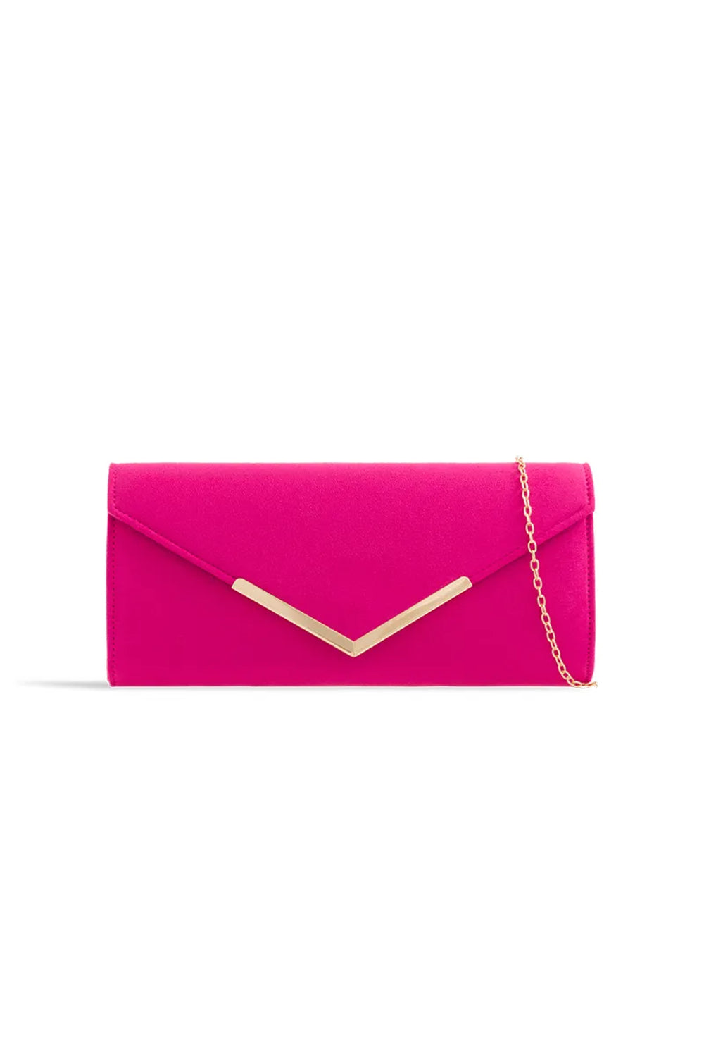 Aftershock London fuchsia faux suede envelope clutch bag product image