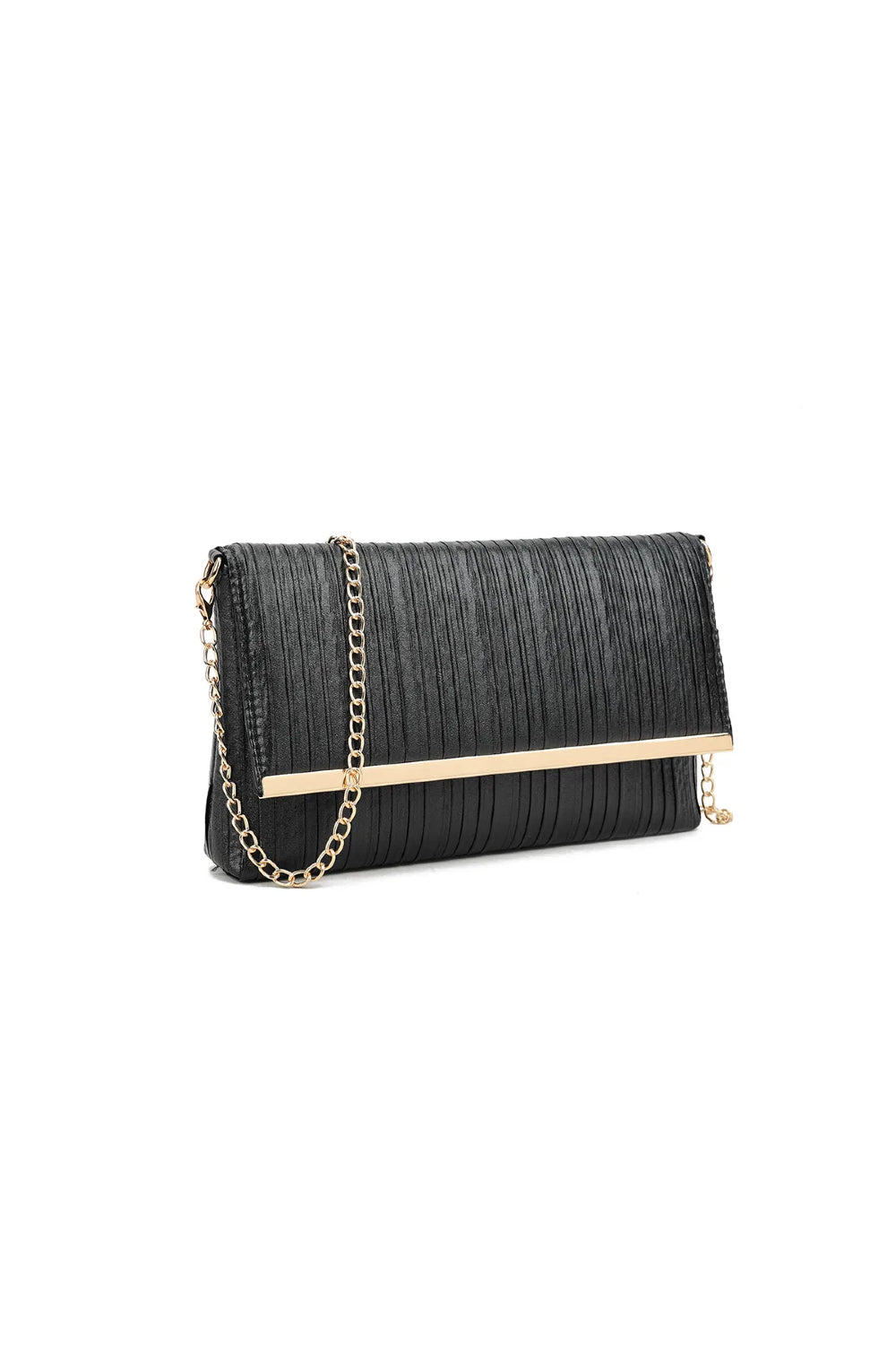 Aftershock London black pleated clutch bag product image
