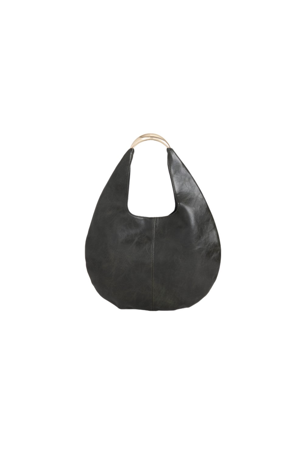 Aftershock London black oval shoulder bag side detail