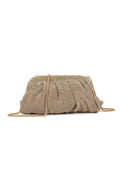 Aftershock London gold diamante ruched evening bag front product image