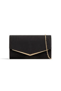 Aftershock London black glitter envelope clutch bag front product image