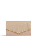 Aftershock London nude blush glitter envelope clutch bag front product image