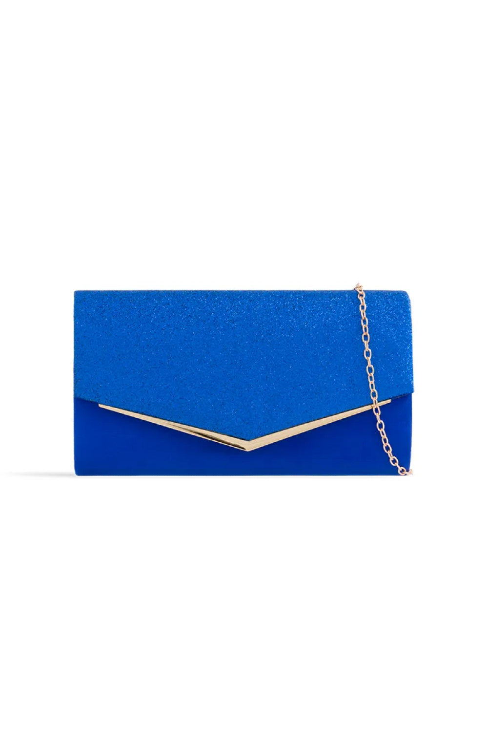 Aftershock London royal blue glitter envelope clutch bag product image