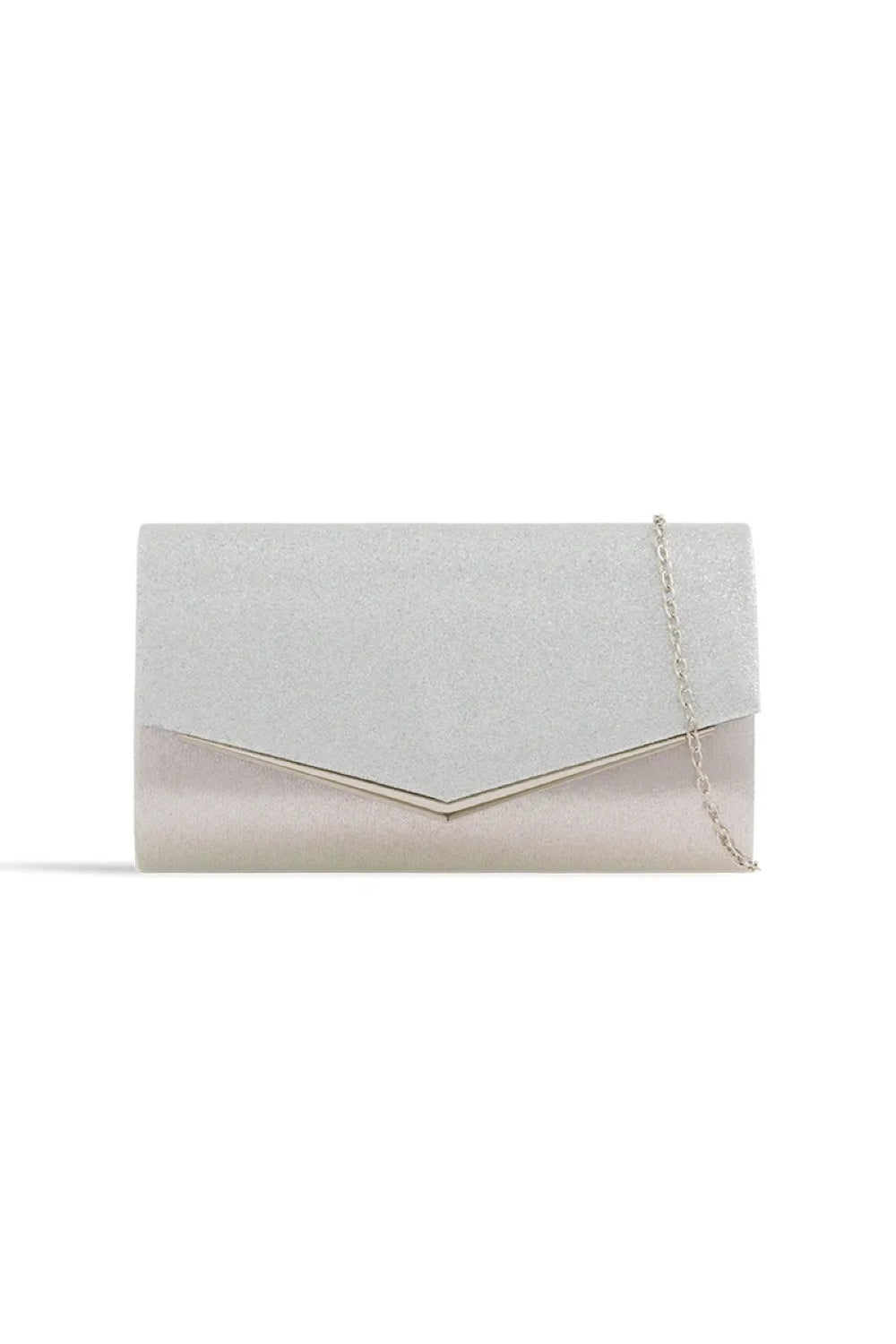 Aftershock London silver glitter envelope clutch bag product image
