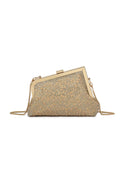 Aftershock London gold pearl asymmetric evening bag front product image