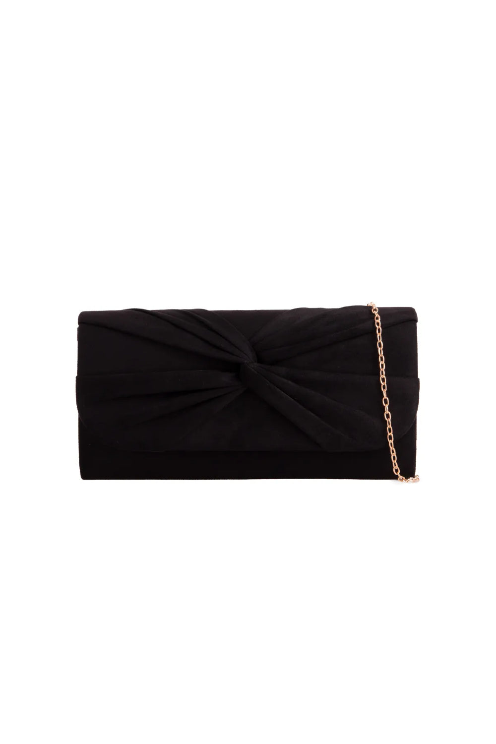 Aftershock London black faux suede knot clutch bag product image
