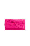 Aftershock London fuchsia faux suede knot clutch bag product image