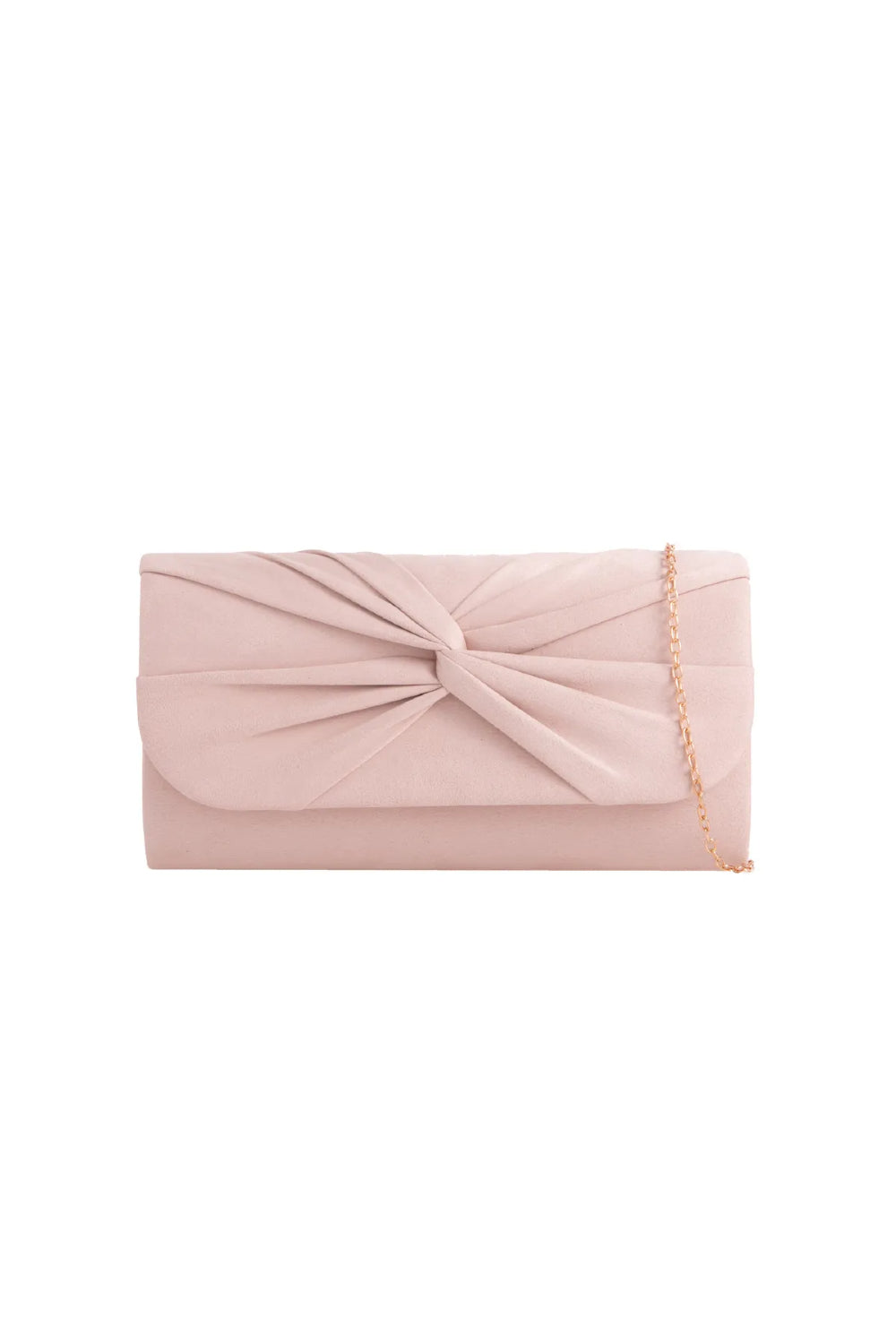 Aftershock London nude faux suede knot clutch bag product image