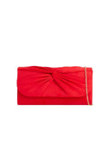 Aftershock London red faux suede knot clutch bag product image