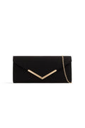 Aftershock London black faux suede envelope clutch bag product image