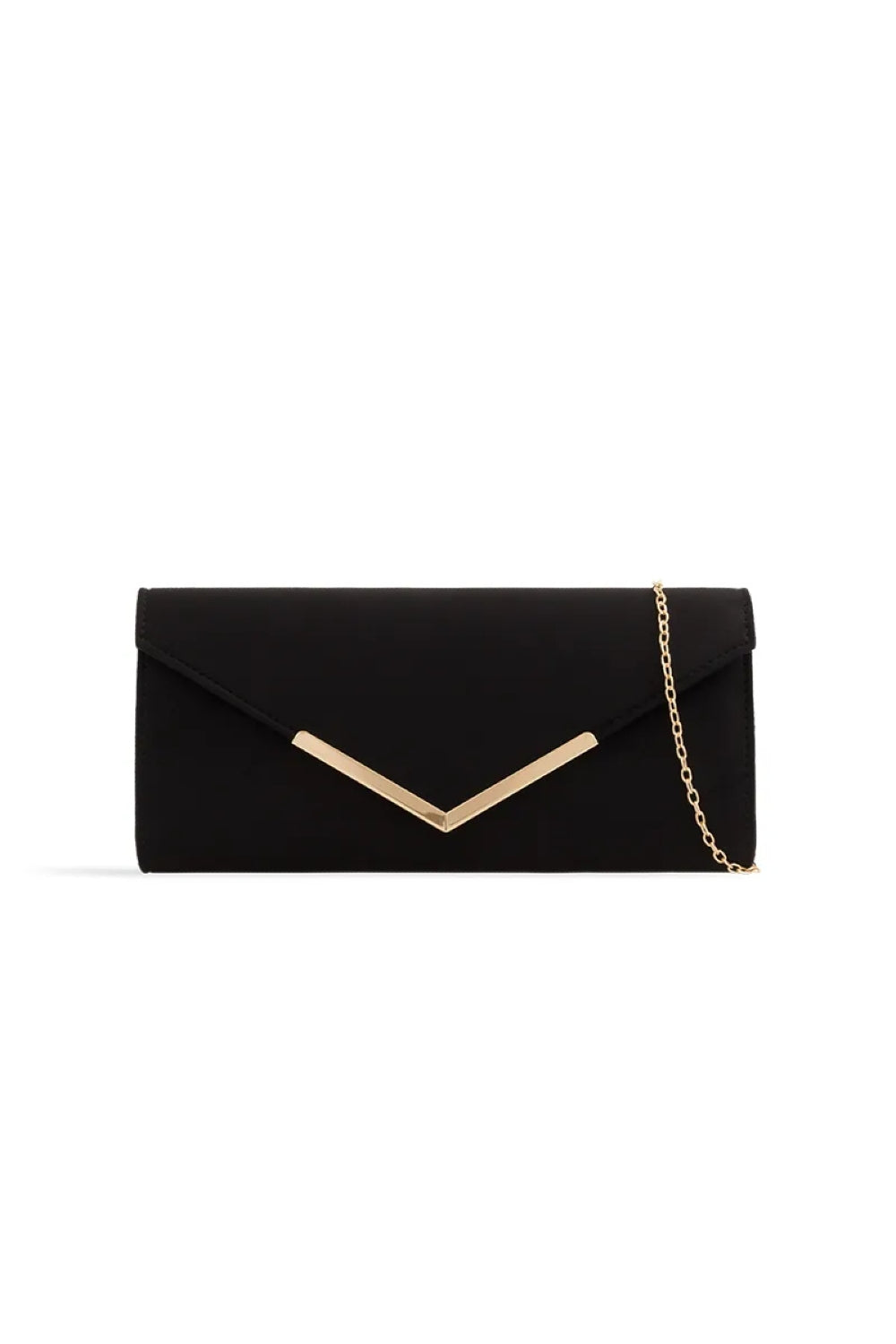 Aftershock London black faux suede envelope clutch bag product image