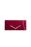 Aftershock London burgundy faux suede envelope clutch bag product image