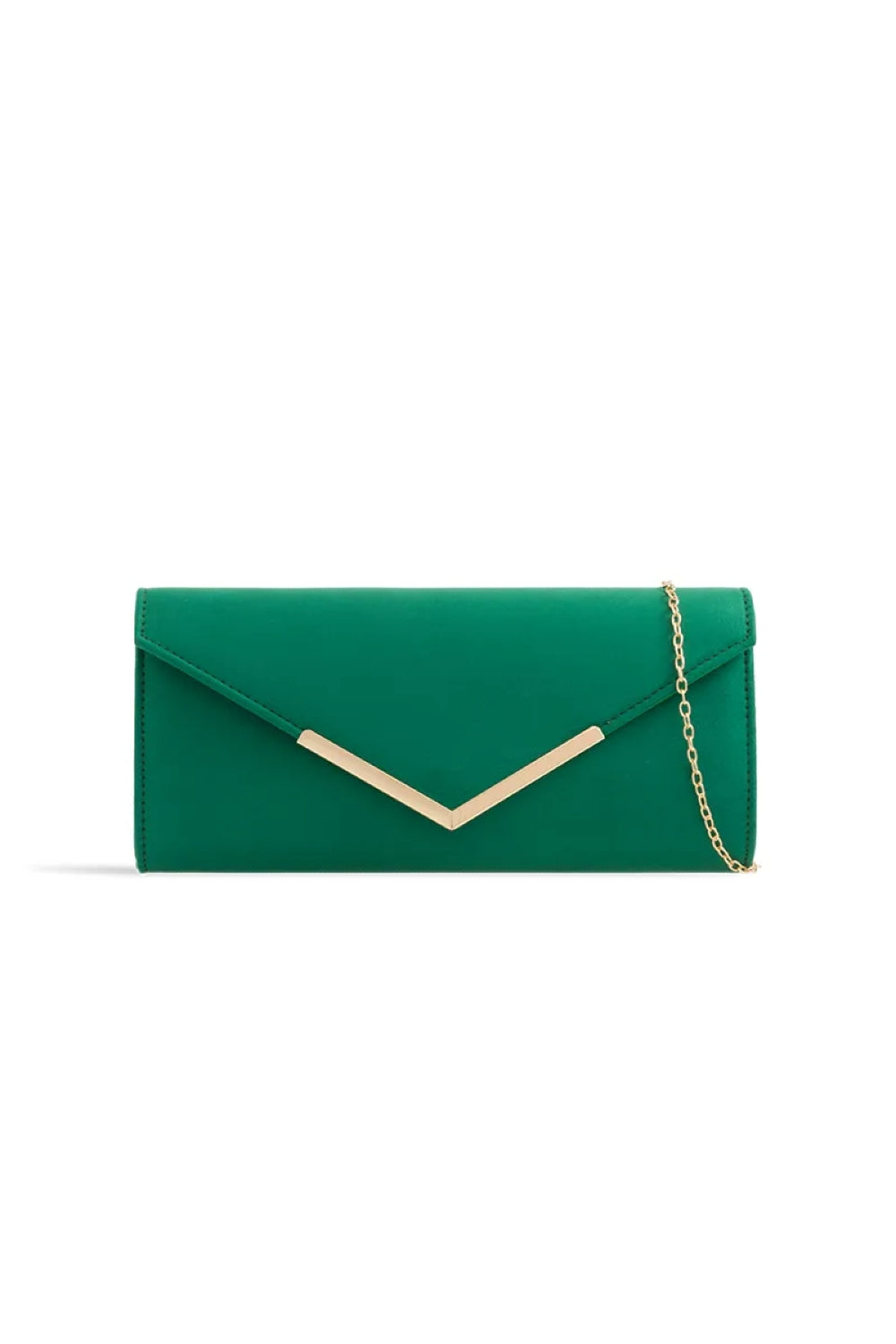 Aftershock London green faux suede envelope clutch bag product image