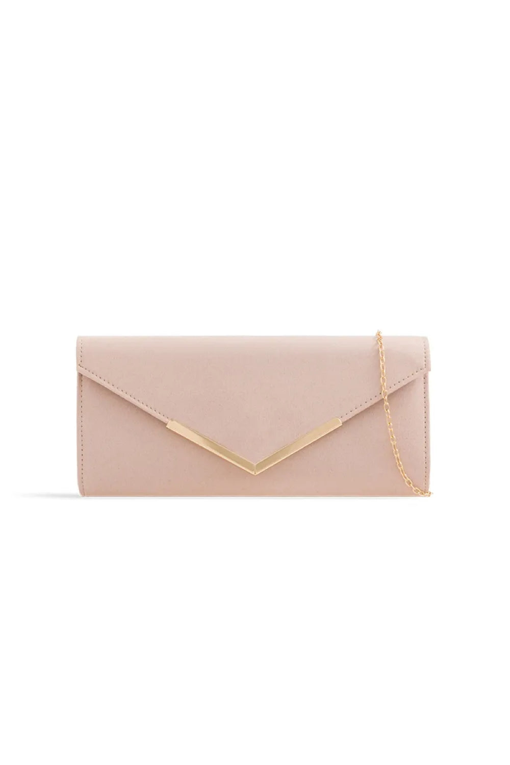Aftershock London nude faux suede envelope clutch bag product image