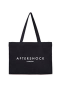 Aftershock London black logo canvas tote bag front product image