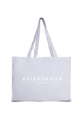 Aftershock London silver grey logo canvas tote bag front product image