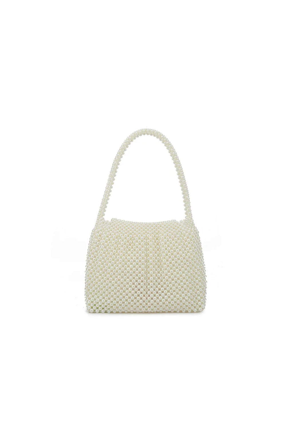 Aftershock London ivory faux pearl evening bag close-up detail