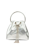 Aftershock London silver top handle leather look bag front view