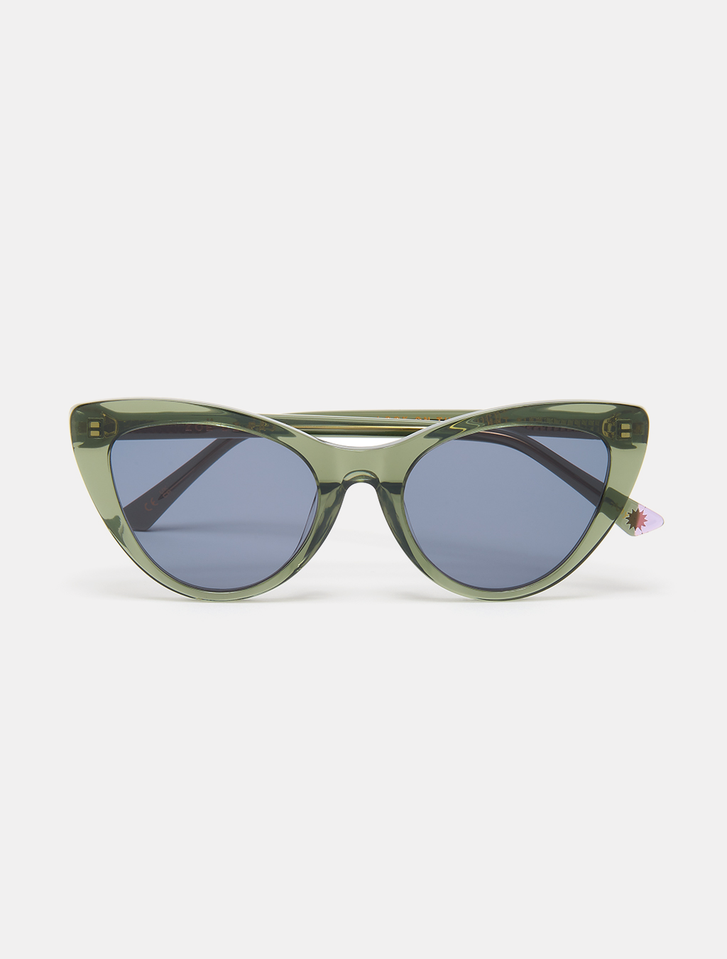 zoedepass Amy Forest Green cat-eye sunglasses front product image