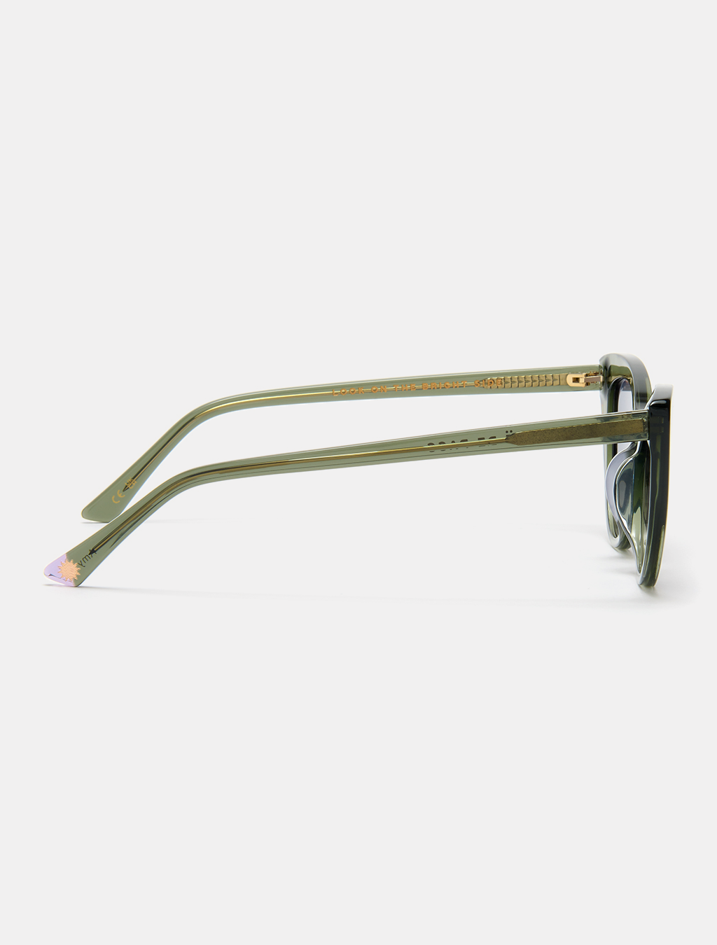 zoedepass Amy Forest Green cat-eye sunglasses side product image